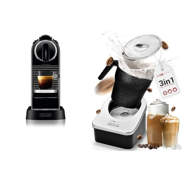 Nespresso De'Longhi EN167.B Citiz Kaffeekapselmaschine, mit Hochdruckpumpe & Clatronic Milchaufschäumer für warme und kalte Milch | Milchaufschäumer im Sale